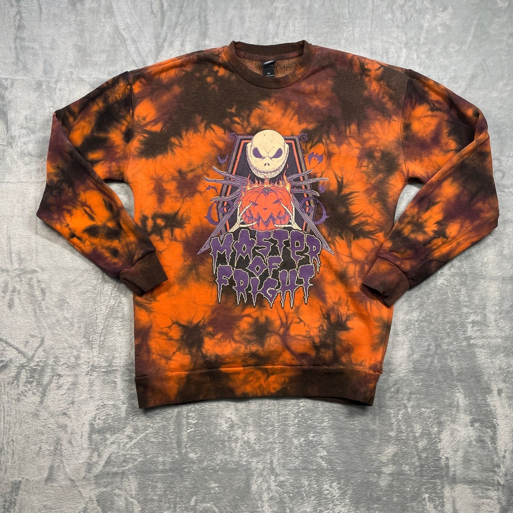 Disney Nightmare Before Christmas Jack Skellington Tie Dye Sweatshirt Mens XS